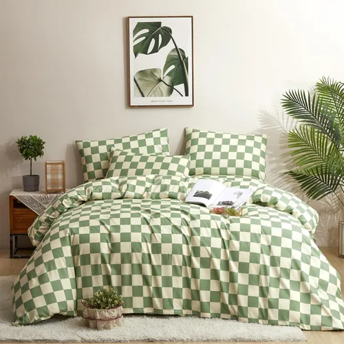 Vista 39 de CLOTHKNOW Juego de funda de edredón de terciopelo verde militar, juegos de ropa de cama tamaño individual, juego de ropa de cama verde oscuro