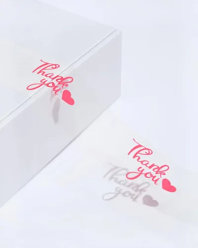 Vista 2 de LLPT Cinta de embalaje con impresión de agradecimiento de 1.88 pulgadas x 65 yardas cada uno, paquete de 8 sellos de seguridad resistentes de alta