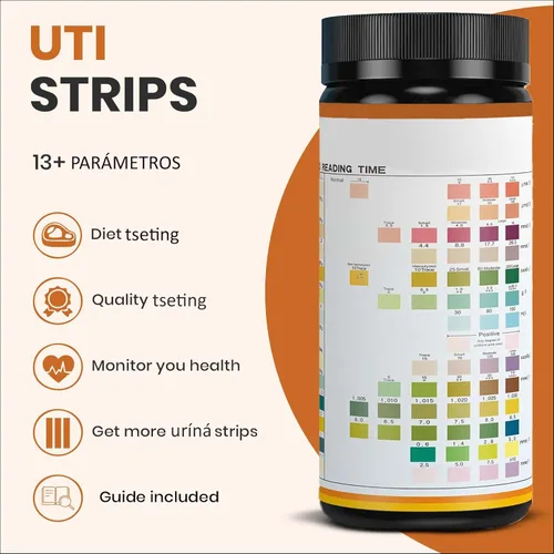 Vista 2 de Tiras de prueba de orina 13+ PARÁMETROS - 150 unidades LEU, KET, PRO, NIT, etc