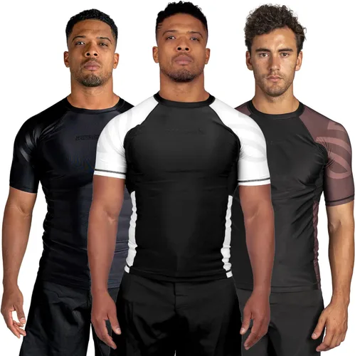 Vista 12 de Sanabul Esencial manga corta Rash Guard MMA BJJ Wrestling Grappling Jiu Jitsu