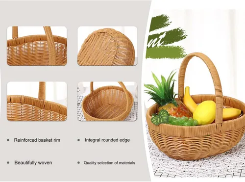 Vista 5 de Cesta de pícnic, cesta de pícnic, cesta de picnic para 2, cestas de picnic para parejas, cesta de picnic de mimbre, juego de cesta de picnic, cesta