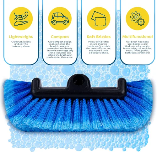 Vista 5 de SCRUBIT Cepillo de lavado de automóvil de 12 pulgadas con cerdas suaves para limpieza de autos, camiones, barcos, cubiertas y casas, el cepillo