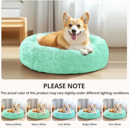Vista 226 de JOLLYVOGUE Cama Calmante para Perros Pequeños - Cama para Perros Pequeños en Forma de Dona Lavable de 23 Pulgadas para Gatitos y Cachorros, Camas