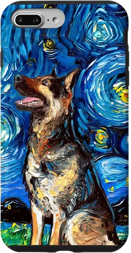 Vista 12 de German Shepherd Starry Night Dog Art by Aja Trier Case for iPhone 17