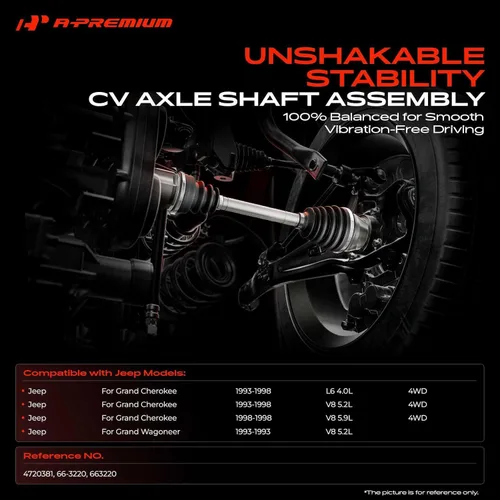 Vista 2 de A-Premium Conjunto de eje de eje CV compatible con Jeep Grand Cherokee 1993 1994 1995 1996 1997 1998 Sport Utility, lado delantero izquierdo