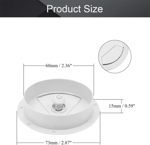 Vista 2 de MroMax Ojales de escritorio de plástico de 2.36 pulgadas (2.362 in), cubierta para cables de escritorio, organizador de cables para el hogar, Gris