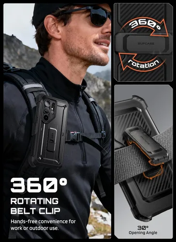 Vista 7 de SUPCASE Funda para Samsung Galaxy S26 Ultra con soporte y clip para el cinturón (Unicorn Beetle Pro)