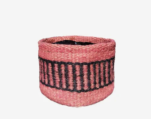 Vista 2 de Cesta de Maceta de Yute Resistente, Cesta Tejida Moderna, Maceta para Flores, Maceteros de Interior para Suelo, Cesta Organizadora de Almacenamiento