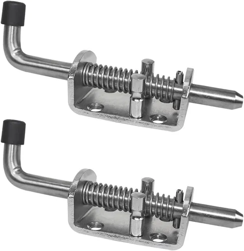 Vista 8 de Pestillo de Puerta con Resorte Perno de Barril con Pasador de 6 Pulgadas de Acero Sólido Duradero para Puertas de Cobertizo Puerta de Madera Metal