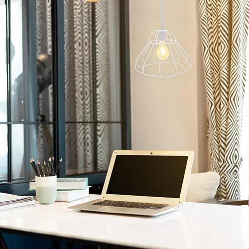 Vista 9 de EXCEART Tambor de alambre de metal sombra luz marco jaula lámpara sombra protector titular