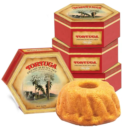Vista 13 de TORTUGA Pastel de Ron con Vainilla Mexicana - 16 oz - El Obsequio Premium para Canastas de Regalo, Fiestas y Cumpleaños - Excelentes Pasteles