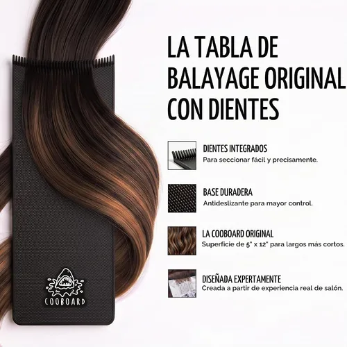 Vista 2 de Auténtica Tabla de Balayage Cooboard con Dientes Paleta de Resaltado Original del Fabricante del Kit de Resaltado de Cabello Cooboard Fácil