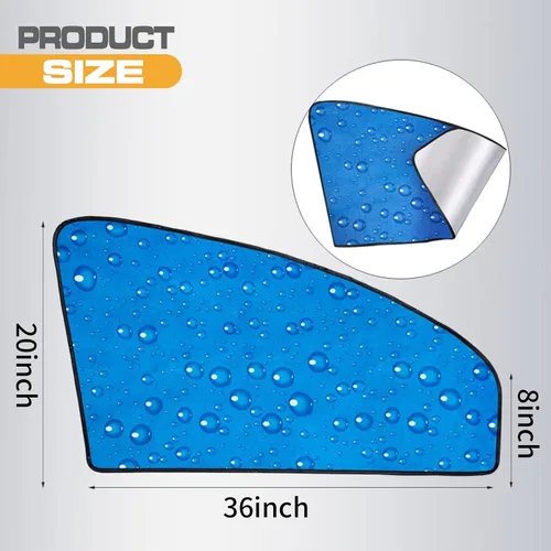 Vista 2 de 2 PCS Side Window Sunshade Sun Shade for Car Window, Auto Window Sunshades Privacy Curtains for Baby, Water Drop Design Sun Shade for Car Heat