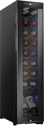 Vista 10 de Ivation Refrigerador de vino con compresor de 14 botellas con cerradura Gran bodega independiente para vino tinto, blanco, champán o espumoso