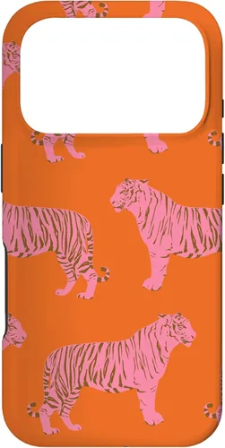 Vista 29 de Pink Orange Tiger Pattern Trendy Boho Aesthetic Big Cats Case for iPhone 17