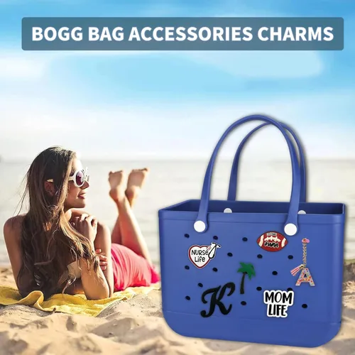Vista 2 de Dijes para Bolsa para Accesorios de Bolsa Bogg, Dije de Decoración para Modelos Originales de Bolsa Bogg, Bolsa de Playa de Goma (Árbol)