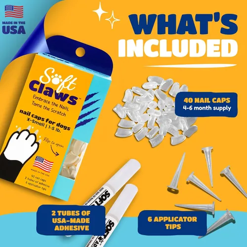Vista 6 de Soft Claws Tapas de uñas para perros con diseño antideslizante, fabricadas en Estados Unidos, 40 cubiertas de uñas para perros para una protección