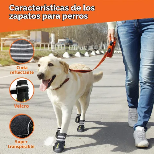 Vista 3 de DcOaGt Zapatos para perros de tamaño pequeño, botas antideslizantes Negro