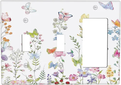 Vista 227 de Taupe Beige Marrón Gris Abstracto Arte 1-Banda Interruptor de Luz Doble de Recepción Placa de Pared Toma Cubiertas Eléctricas Decorativas Modernas