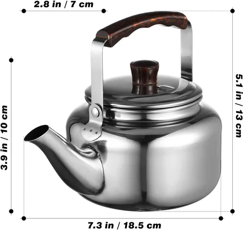Vista 9 de STOBAZA Hervidor de té silbante de acero inoxidable de 1 litro para estufa, cuello de cisne, tetera silbante, tetera para estufa