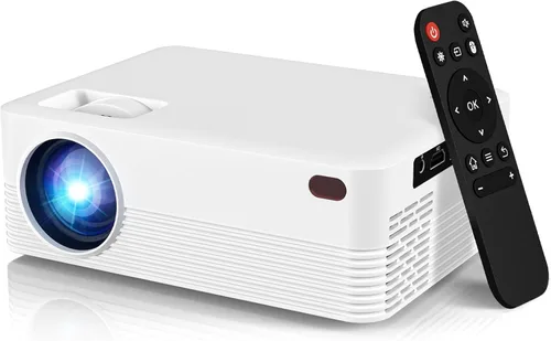 Vista 9 de Mini proyector portátil con soporte 4K, Bluetooth 5.4 WIFI6, altavoz base de sonido de 5 vatios, 160 ANSI, Android 11, rotación de 210°, proyector