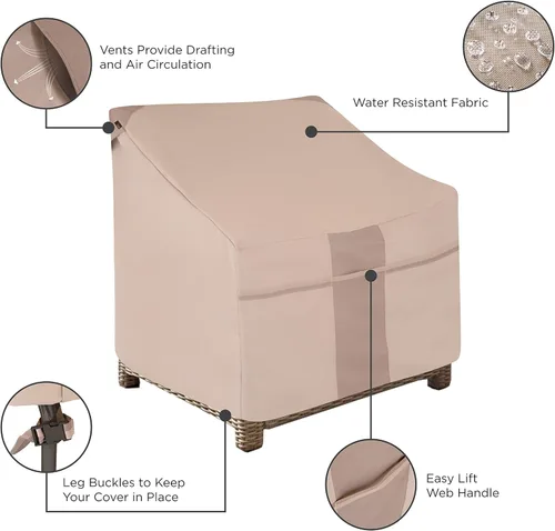 Vista 3 de Modern Leisure Monterey - Funda para silla de patio con asiento profundo, tela resistente a la intemperie, protección de muebles de exterior