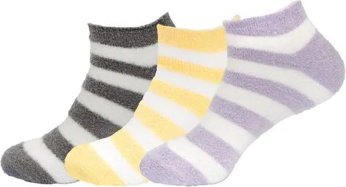 Vista 35 de BambooMN Calcetines de spa de nailon mullidos con infusión de aloe para mujer, color morado lavanda, 3 pares