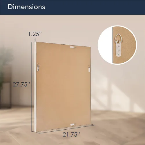 Vista 8 de Head West Brushed Nickel Bathroom Mirror 28"x22" – Bevel Framed Rectangle Bathroom Mirrors for Over Sink, Vanity, Restroom, Bedroom, Living Room