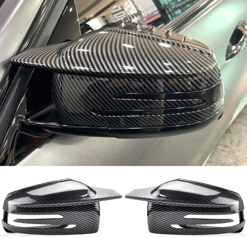 Cubiertas de tapa de espejo lateral para Mercedes Benz W176 W246 W212 W204 C117 X156 X204 W221 C218 A B C E S CLA GLA GLK Clase Negro Reemplazar