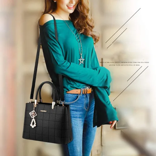 Vista 2 de XingChen Carteras y bolsos para mujer de piel sintética con asa superior, bolso de hombro para mujer