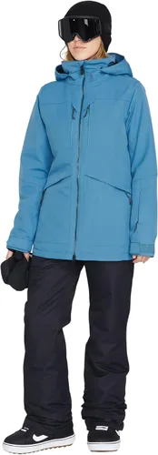 Vista 4 de Volcom Shelter 3D - Chaqueta con capucha para mujer, con aislamiento elástico, para snowboard, esquí, invierno