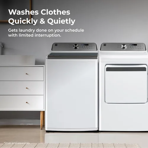 Vista 6 de Kenmore Lavadora de carga superior de 4.5 pies cúbicos con impulsor de triple acción para suciedad y manchas difíciles, reduce el tiempo