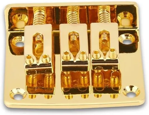 Vista 4 de Piezas de repuesto de puente fijo de 3 cuerdas para guitarras eléctricas de cigarrillos Oro