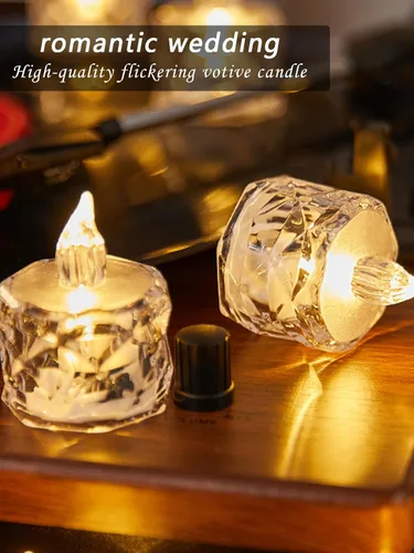 Vista 3 de Paquete de 12 velas de té LED sin llama, para decoración de Halloween, Navidad, hogar/boda, regalos de días festivos y luces decorativas