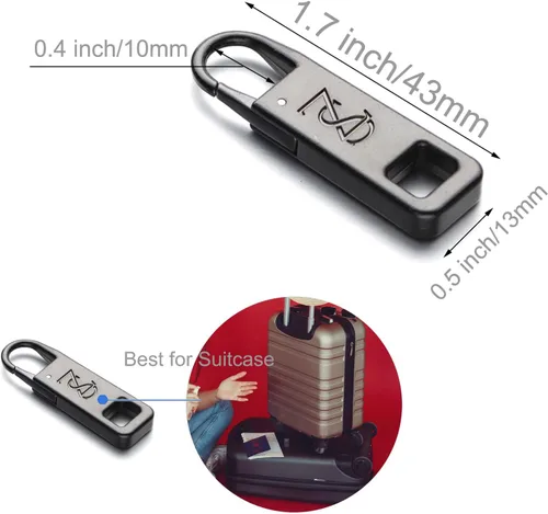 Vista 4 de Zpsolution Reemplazo de la cremallera de la maleta - Tiradores de cremallera desmontables resistentes para reparación de equipaje, fácil de usar