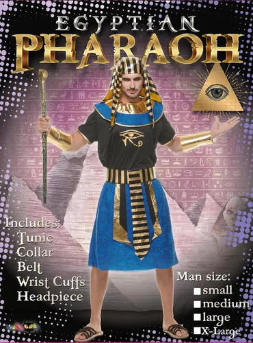 Vista 2 de EraSpooky Disfraz egipcio para hombre, faraón, túnica antigua, vestido de Egipto