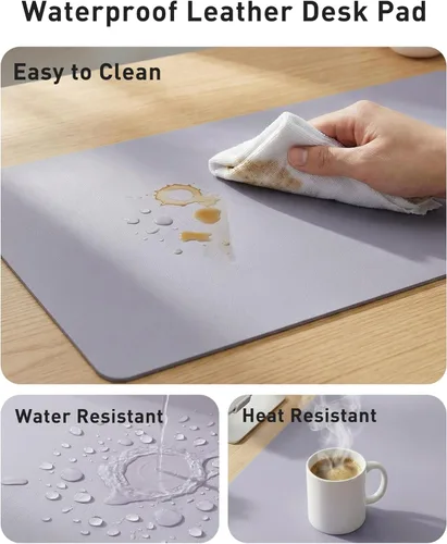 Vista 315 de Aothia Protector de escritorio de cuero, alfombrilla para mouse, alfombrilla de escritorio de oficina, 31.5 x 15.7 pulgadas, secante de escritorio