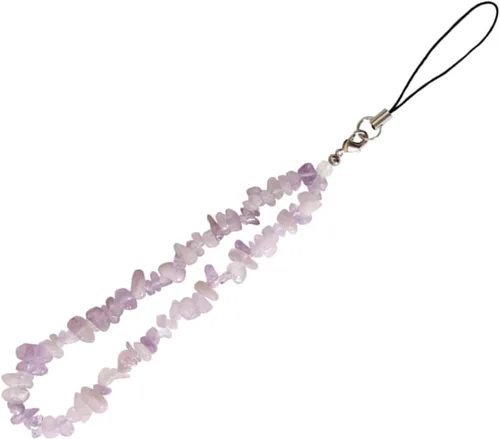 Vista 8 de Correa de muñeca para teléfono con dijes de piedras preciosas naturales, correa de cuentas para mujeres y niñas (verde)