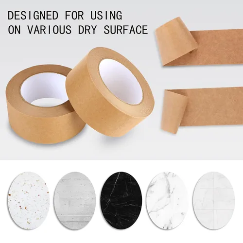 Vista 8 de WANBAO 1 Rollo de Cinta de Papel Kraft Marrón 2 Pulgadas x 55 Yardas para Cajas de Embalaje, Sellado de Cajas de Cartón, Uso de Embalaje
