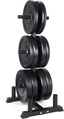Vista 29 de CAP Barbell - Juego de discos olímpicos de goma de 2 pulgadas con soporte de 6 postes, 100-370 libras, múltiples opciones