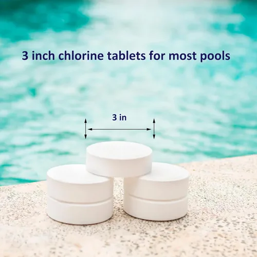 Vista 2 de PROFELIZ Tabletas de cloro para piscina de 3 pulgadas, desinfectante de spa de disolución lenta que elimina bacterias, algas, cloro estabilizado