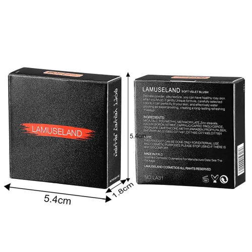 Vista 9 de LAMUSELAND Colorete duradero mate de terciopelo suave de 8 colores (B01 melocotones)