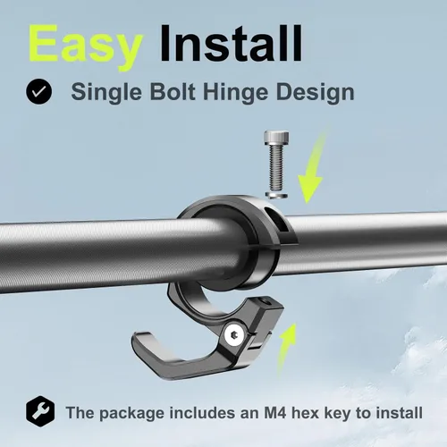 Vista 5 de LOKTENWO Soporte de gancho de aleación de aluminio para casco de motocicleta, ganchos plegables para manillar, gancho para casco de motocross