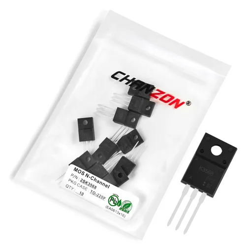 Vista 63 de Chanzon 2N60 TO-220AB NMOS MOS N-Channel Power MOSFET Transistor, alto voltaje y corriente nominal, (paquete de 10 unidades)