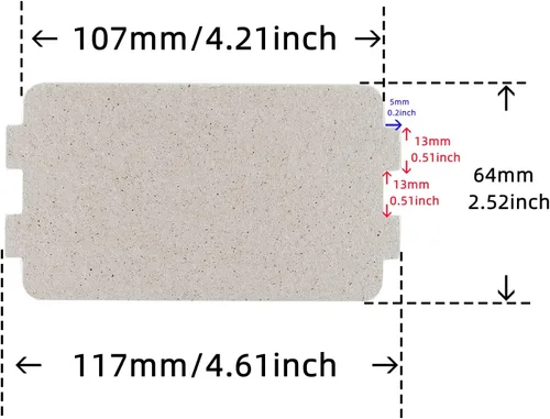 Vista 4 de BOJACK Cubierta de guía de ondas para microondas, placa de mica para microondas 4.606 x 2.520 in (paquete de 6)