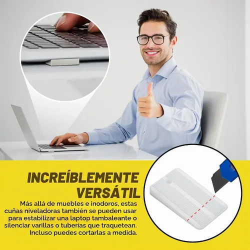 Vista 6 de Qualihome Cuñas de plástico de nailon para nivelar – Cuñas de plástico transparente para muebles del hogar, inodoro, cama, cuñas de mesa