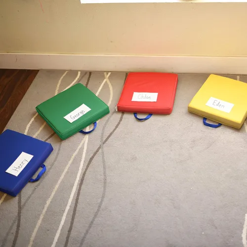Vista 10 de ECR4Kids SoftZone - Cojines de suelo, cuadrados, asientos flexibles, surtidos, 6 piezas