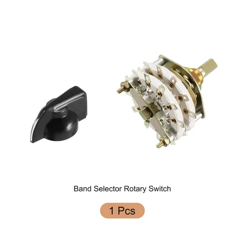 Vista 6 de Interruptor giratorio selector de banda 2P10T 2 polos 10 posiciones, 2 cubiertas [para radio, TV, unidad de control de máquina industrial] - 1 unidad
