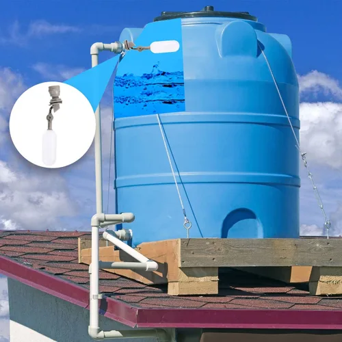 Vista 6 de Válvula de bola de flotador de 1/2 pulgada, válvula de flotador de agua de plástico, mini válvula de flotador de plástico con brazo ajustable