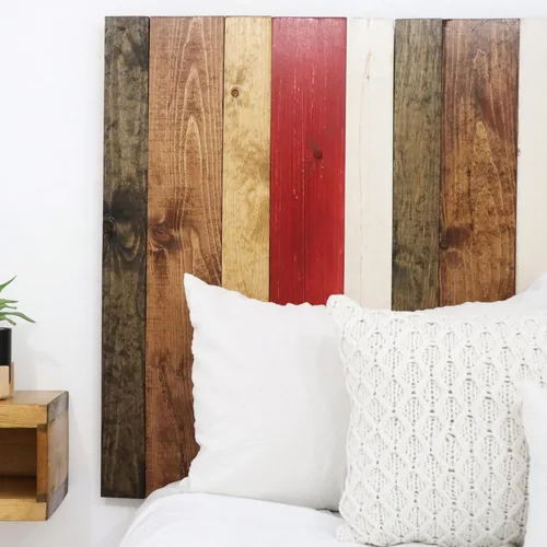 Vista 68 de Diseño mixto: cabecero hecho a mano. Se monta en pared: Fácil instalación:, Madera, Mezcla de todo terreno.